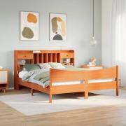 vidaXL Sängram utan madrass vaxbrun 200x200 cm massiv furu