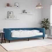 vidaXL Dagbädd med madrass blå 90x200 cm sammet
