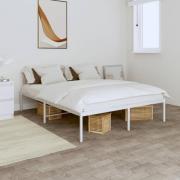 vidaXL Sängram metall vit 140x190 cm