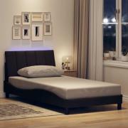 vidaXL Sängram utan madrass mörkbrun 100x200 cm tyg
