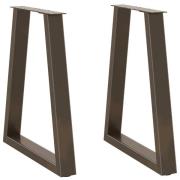 vidaXL Matbordsben V-formade 2 st naturstål 50x(72-73,3) cm stål