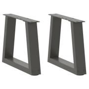 vidaXL Soffbordsben V-formade 2 st antracit 30x(30-31,3) cm stål