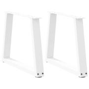 vidaXL Matbordsben V-formade 2 st vit 70x(42-43,3) cm stål
