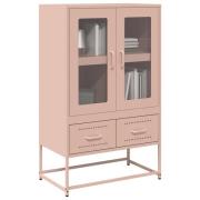 vidaXL Högskåp rosa 68x39x111,5 cm stål