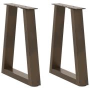 vidaXL Matbordsben V-formade 2 st naturstål 38x(42-43,3) cm stål