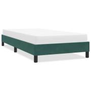 vidaXL Sängram utan madrass mörkgrön 90x220 cm sammet