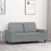 vidaXL 2-sitssoffa ljusgrå 120 cm tyg