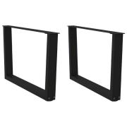 vidaXL Soffbordsben V-formade 2 st svarta 70x(42-43,3) cm stål
