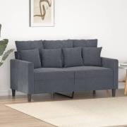 vidaXL 2-sitssoffa mörkgrå 120 cm sammet