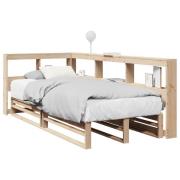 vidaXL Säng med bokhylla utan madrass 90x200cm massiv furu