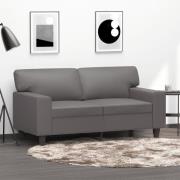 vidaXL 2-sitssoffa Grå 120 cm konstläder