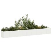 vidaXL Odlingslåda vit 360x40x40 cm kallvalsat stål