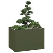vidaXL Planteringskärl olivgrön 120x80x80 cm stål