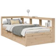 vidaXL Säng med bokhylla utan madrass 90x190cm massiv furu