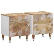 vidaXL Sängbord 2 st 40x33,5x46 cm mango i massivt trä