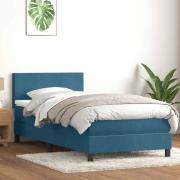 vidaXL Ramsäng med madrass mörkblå 80x220 cm sammet