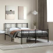 vidaXL Sängram utan madrass med fotgavel metall svart 160x200 cm