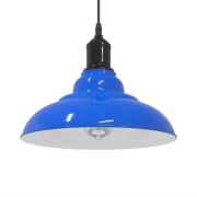 vidaXL Pendellampa höjdjusterbar E27 glans mörkblå Ø 31 cm metall