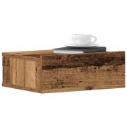 vidaXL Svävande sängbord 2 st gammalt trä 40x32x15 cm konstruerat trä