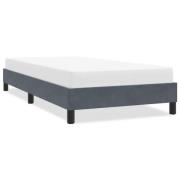 vidaXL Sängram utan madrass mörkgrå 90x220 cm sammet