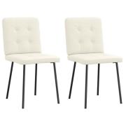 vidaXL Matstolar 2 st gräddvit sammet