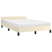vidaXL Sängram utan madrass gräddvit 120x190 cm konstläder