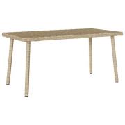 vidaXL Soffbord för trädgården rektangulärt beige 80x40x37 cm
