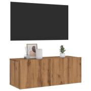vidaXL Väggmonterad tv-skåp artisan ek 80x30x30 cm konstruerat trä