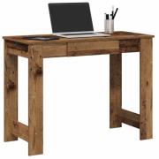 vidaXL Skrivbord åldrat trä 100x45x75 cm konstruerat trä