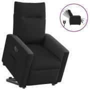 vidaXL Elektrisk reclinerfåtölj med uppresningshjälp svart tyg