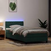 vidaXL Ramsäng med madrass mörkgrön 80x220 cm sammet