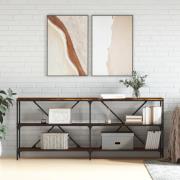 vidaXL Konsolbord rökfärgad ek 180x30x75 cm konstruerat trä och järn