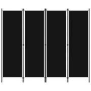 vidaXL Rumsavdelare 4 paneler svart 200x180 cm