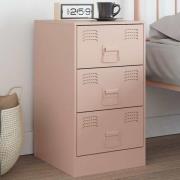 vidaXL Sängskåp rosa 34,5x39x62 cm stål