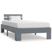 vidaXL Sängram utan madrass grå massiv furu 90x200 cm