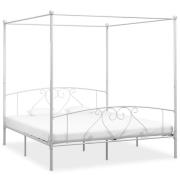 vidaXL Sänghimmel utan madrass vit 180x200 cm metall