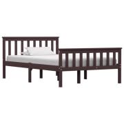 vidaXL Sängram utan madrass mörkbrun massiv furu 120x200 cm