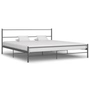 vidaXL Sängram utan madrass grå metall 200x200 cm