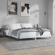 vidaXL Sängram vit högglans 160x200 cm konstruerat trä