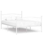 vidaXL Sängram utan madrass med ribbotten vit metall 140x200 cm