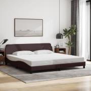 vidaXL Sängram utan madrass mörkbrun 200x200 cm tyg
