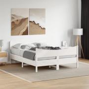 vidaXL Sängram utan madrass vit 140x200 cm massiv furu