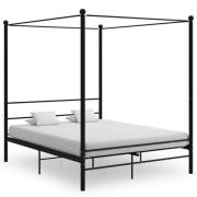 vidaXL Himmelsäng svart metall 160x200 cm