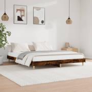 vidaXL Sängram utan madrass rökfärgad ek 150x200 cm konstruerad trä
