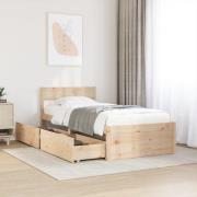 vidaXL Sängram utan madrass 100x200 cm massiv furu