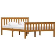 vidaXL Sängram utan madrass honungsbrun massiv furu 140x200 cm