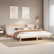 vidaXL Säng med bokhylla utan madrass 200x200cm massiv furu