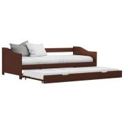 vidaXL Bäddsoffa ram utan madrass mörkbrun 90x200 cm