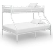 vidaXL Våningssäng vit metall 140x200/90x200 cm
