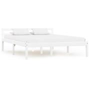 vidaXL Sängram utan madrass vit massiv furu 120x200 cm